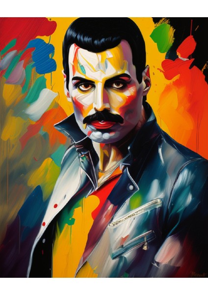 Renkli Baskılı Sayılarla Boyama Hobi Seti (Çerçeveli) 50X65 Cm: Renkli Adam 2