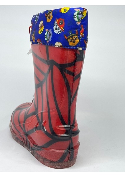 Spiderman Örümcek Adam Desenli Kırmızı Erkek Çocuk Asla Su Geçirmez Plastik Yağmur Çizmesi Bot fiyatları