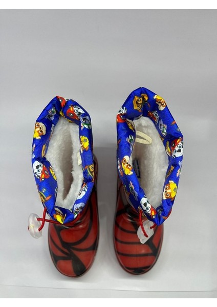 Spiderman Örümcek Adam Desenli Kırmızı Erkek Çocuk Asla Su Geçirmez Plastik Yağmur Çizmesi Bot indirimleri