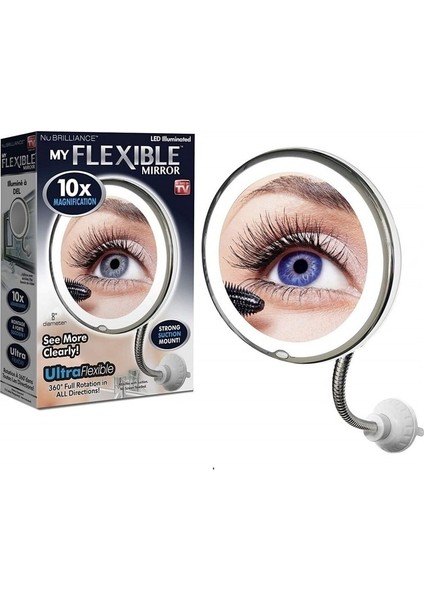 Flexible 10X Zoomlu Esnek Işıklı Makyaj Aynası