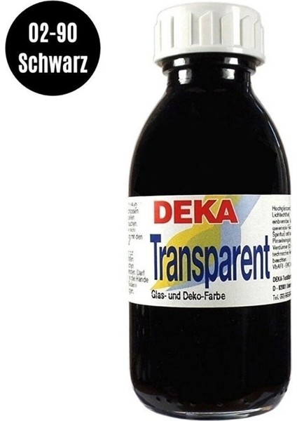 Transparent 125 ml Cam Boyası 02-90 Schwarz (Siyah)