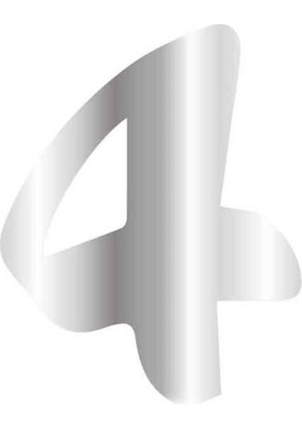 Pleksi Çubuksuz Rakam 6 cm Gümüş - 4
