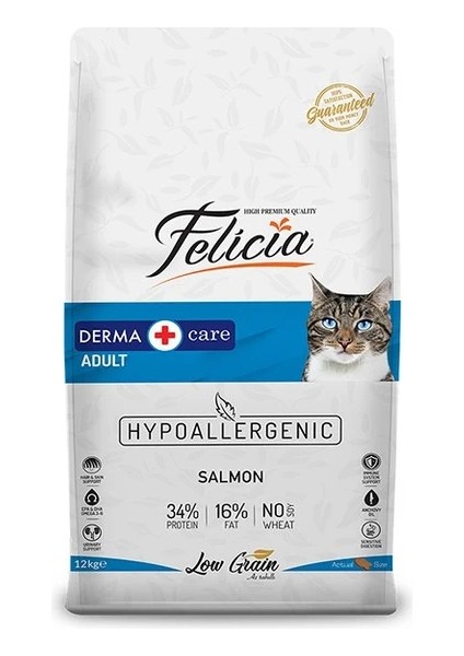 Düşük Tahıllı Hipoalerjenik Somonlu Yetişkin Kedi Maması 12 kg