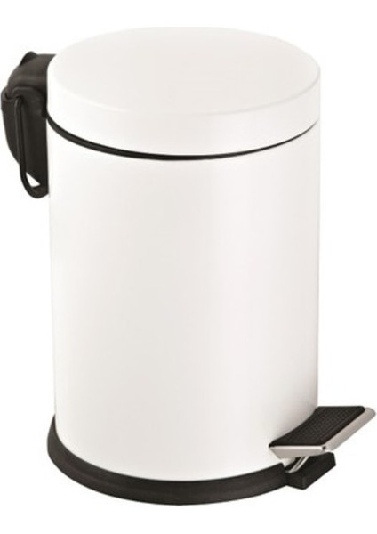 Çelik Metal 12 Litre Pedallı Çöp Kovası Beyaz Çöp Kutusu