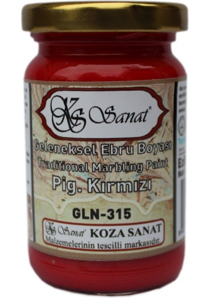 Koza Sanat Geleneksel Ebru Boyası 105CC GLN-315 Pigment Kırmızı