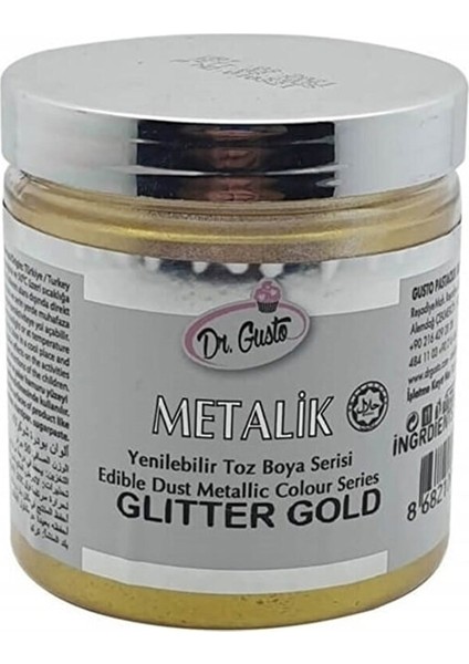 Yenilebilir Metalik Toz Gıda Boyası 50 gr Gold