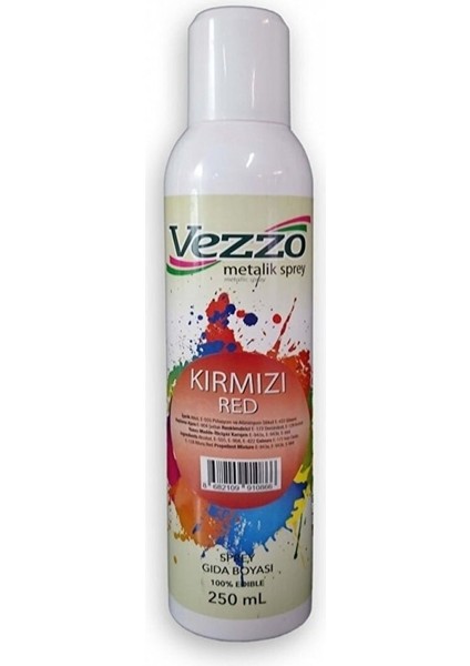 Metalik Yenilebilir Sprey Kırmızı 250 ml