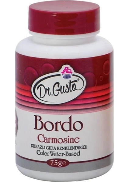 Dr. Gusto   Su Bazlı Toz Gıda Boyası Bordo 75 Gr.