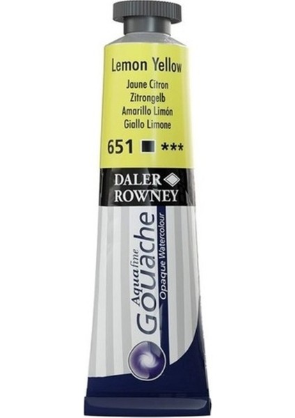 Daler Rowney Aquafine Guaj Boya Tüp 15ML 651 Lemon Yellow