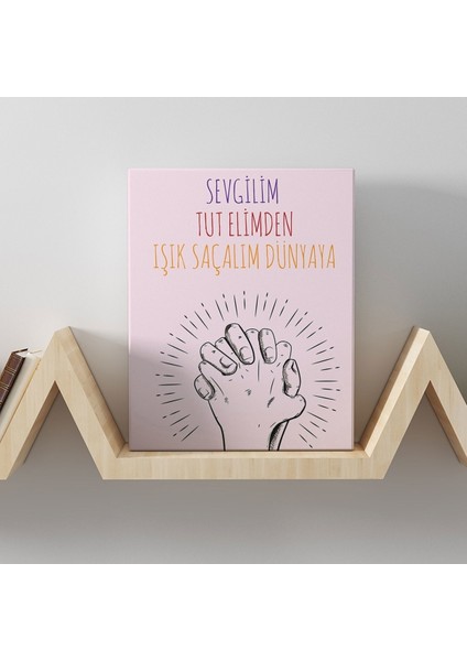 Romantik Tasarımlı Mini Kanvas Tablo - NO23 19X27.5 cm