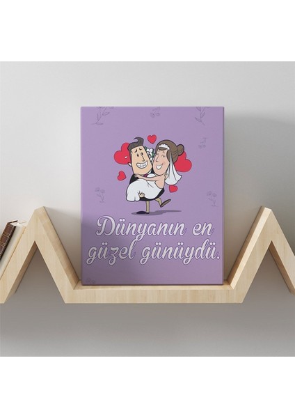 Romantik Tasarımlı Mini Kanvas Tablo - NO21 19X27.5 cm