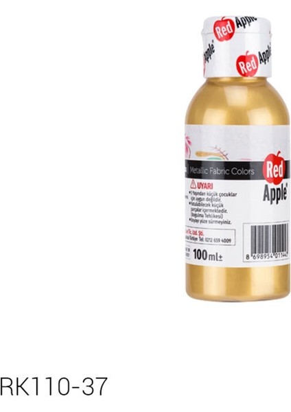 Metalık Yaldız Kumas Boyası 100 ml Altın