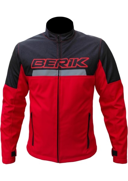 Berik Peace Kırmızı Softshell Kışlık Motosiklet Montu