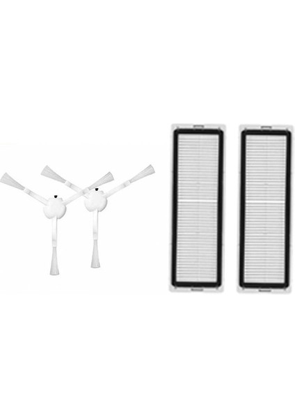 Xiaomi Dreame Vacuum Mop D9 Robot Süpürge Uyumlu Set 2 Adet Hepa - Filtre 2 Adet Yan Fırça