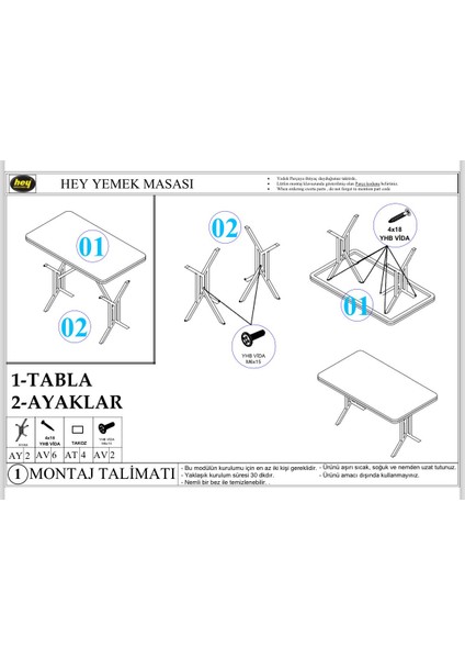 Sultan Mutfak Yemek Masası 120 x 80 cm