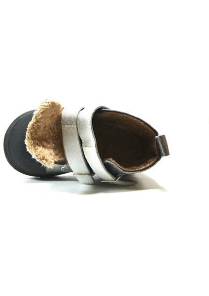 R.251 Hakiki Deri Gümüş Ortopedik Kürklü Kız Bebek Bot fiyatları