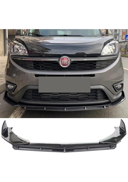 Fiat Doblo D4 Ön Lip Parlak Siyah 3 Prç Brabus Kırılmaya Dayanıklı Abs