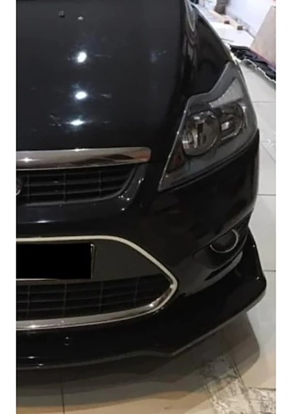 Ford Focus Mk2 Siyah Renkli Şeritli Dilli Ön Lip 4 Prç Parlak Siyah Abs 2004 - 2010 modelleri