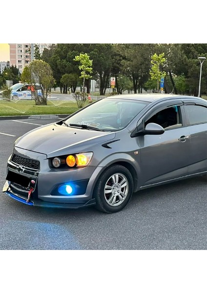 Chevrolet Cruze Kırmızı Renkli Şeritli Dilli Ön Lip 4 Prç Parlak Siyah Abs modelleri