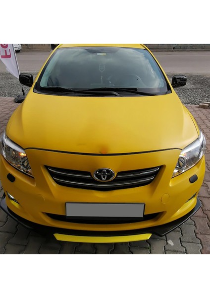 Toyota Corolla 2015 - 2017 Gri Renkli Şeritli Dilli Ön Lip 4 Prç Parlak Siyah Abs