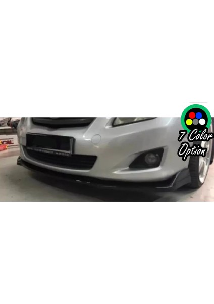 MKG Otomotiv Toyota Corolla 2009-2014 Mavi Renkli Şeritli Dilli Ön Lip 4 Prç Parlak Siyah Abs