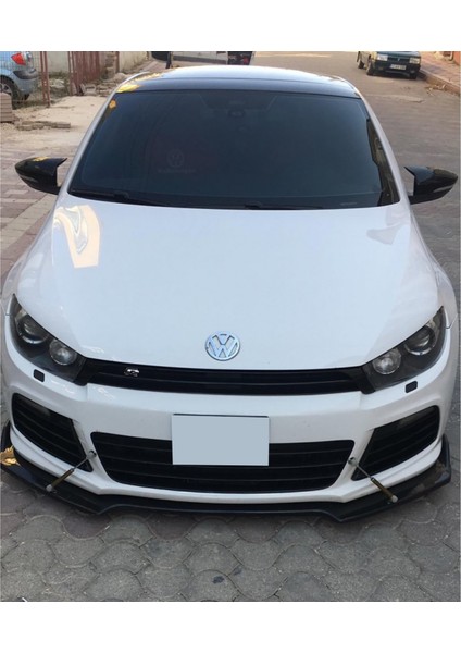Vw Scirocco R Siyah Renkli Şeritli Dilli Ön Lip 4 Prç Parlak Siyah Abs fiyatları