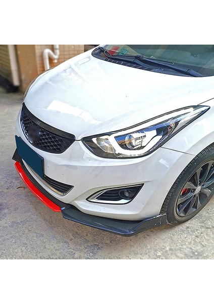Hyundai Elantra Kırmızı Renkli Şeritli Dilli Ön Lip 4 Prç Parlak Siyah Abs fiyatları