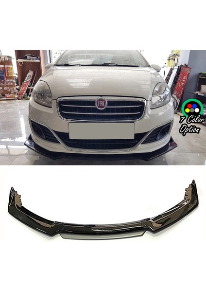 Fiat Linea Gri Renkli Şeritli Dilli Ön Lip 4 Prç Parlak Siyah Abs 2006 - 2015