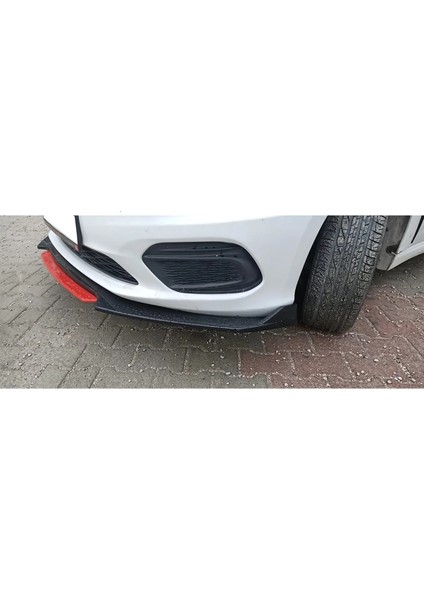 Fiat Egea Tipo Mavi Renkli Şeritli Dilli Ön Lip 4 Prç Parlak Siyah Abs