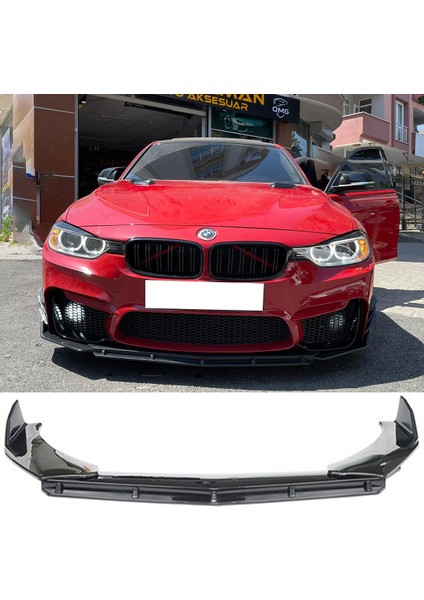 Bmw F30 F32 F36 M3 M4 Ön Lip Parlak Siyah 3 Prç Brabus Kırılmaya Dayanıklı Abs