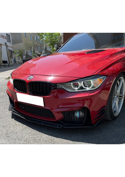 Bmw F30 F32 F36 M3 M4 Ön Lip Parlak Siyah 3 Prç Brabus Kırılmaya Dayanıklı Abs