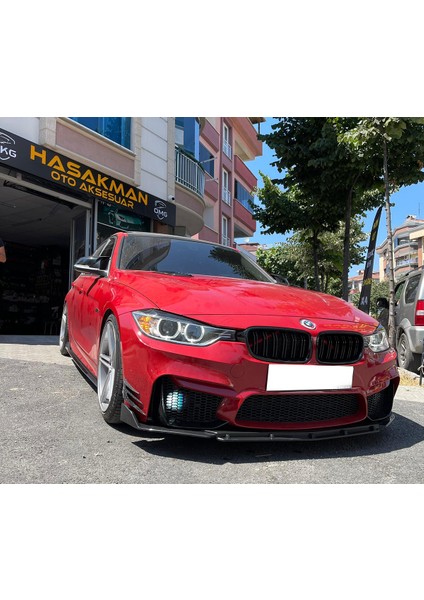 Bmw F30 F32 F36 M3 M4 Ön Lip Parlak Siyah 3 Prç Brabus Kırılmaya Dayanıklı Abs