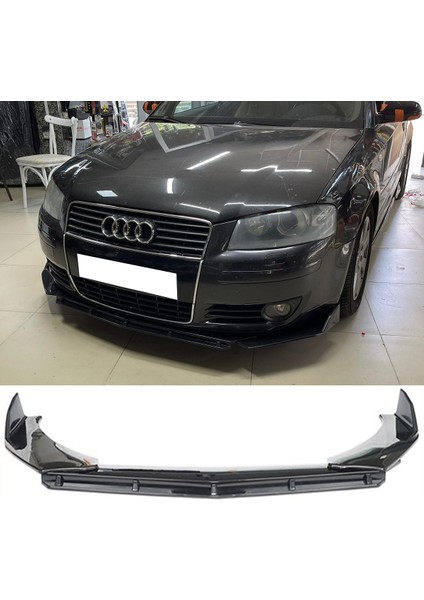 Audi A3 8p Ön Lip Parlak Siyah 3 Prç Brabus Kırılmaya Dayanıklı Abs