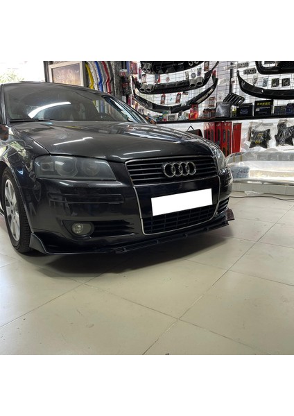 Audi A3 8p Ön Lip Parlak Siyah 3 Prç Brabus Kırılmaya Dayanıklı Abs