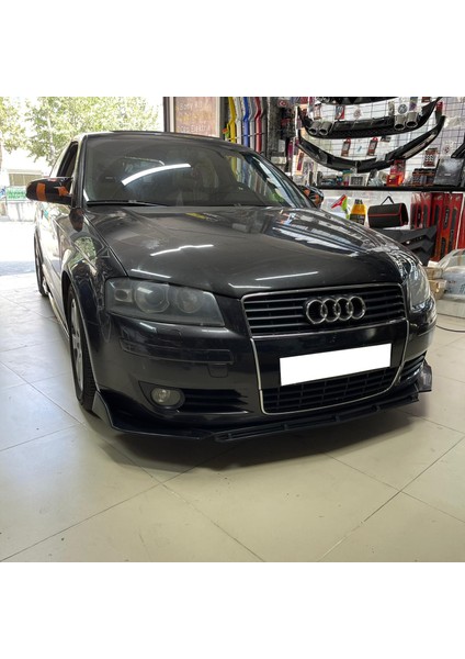 Audi A3 8p Ön Lip Parlak Siyah 3 Prç Brabus Kırılmaya Dayanıklı Abs