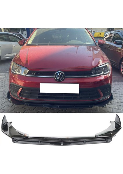 Vw Polo Mk6.5 Ön Lip Parlak Siyah 3 Prç Brabus Kırılmaya Dayanıklı Abs