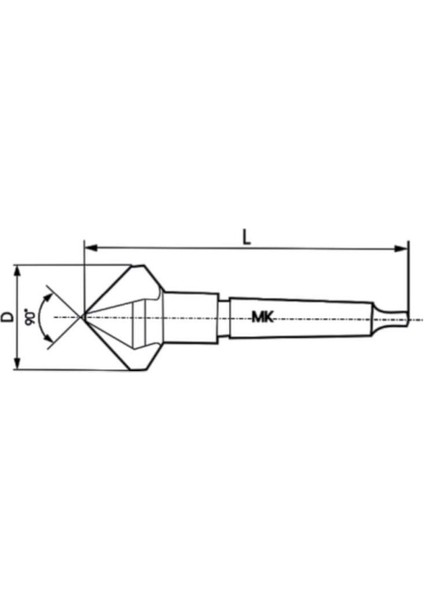 40 mm Pld C335MK Hss DIN335D 90° 3 Ağızlı Konik Saplı Havşa Frezesi fiyatları