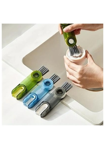 3 Fonksiyonlu Pratik Şişe Temizleme Fırçası Mutfak Banyo Araç İçin Çok Amaçlı Fırça