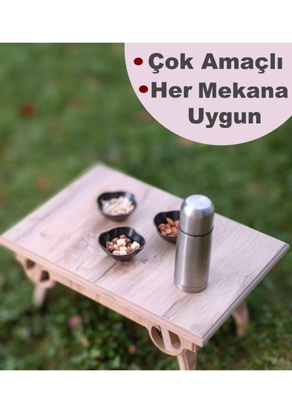 Çok Amaçlı Katlanabilir Ahşap Mini Kamp Masası