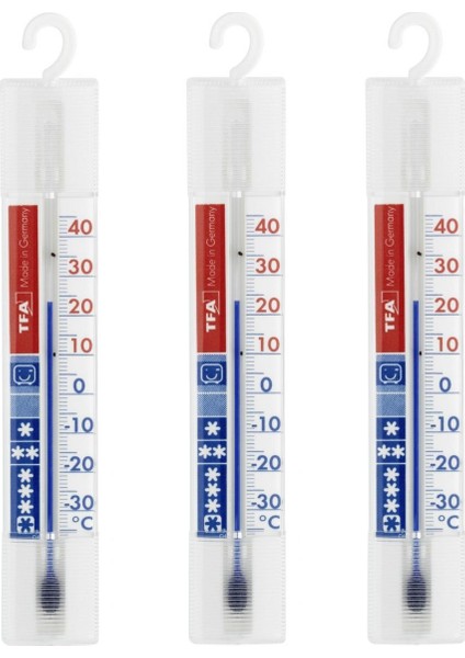 3'lü Paket TFA Dostmann 14.4000 Buzdolabı Soğutucu Soğuk Hava Deposu Termometresi -40 ° C.....+ 40 ° C  (Alman Markası)