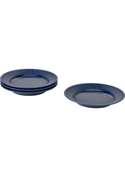 16 Parça Strımmıg Yemek Takımı 4 Kişilik Meridyendukkan Parlak Mavi Renk Modern Set-Stoneware