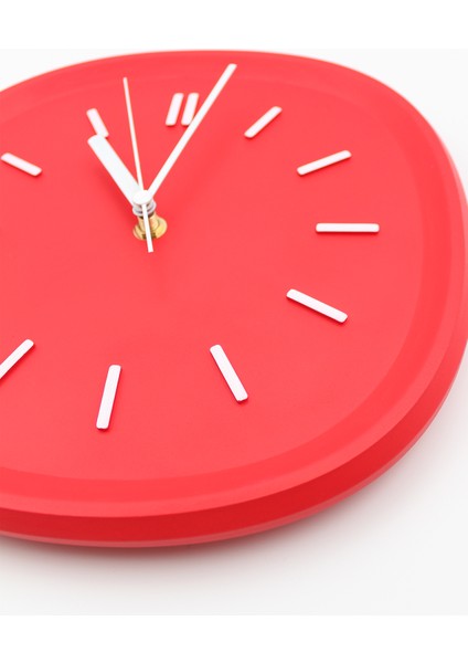 Dekoratif Renkli Kare Beton Duvar Saati 26 cm - Kırmızı fırsatları