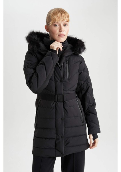 Fit Su İtici Slim Fit Kapüşonlu Suni Kürklü Puffer Şişme Parka A1559AX23WN modelleri