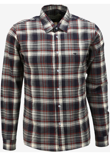 Slim Fit Gömlek Yaka Lacivert Erkek Gömlek FM23W01CT