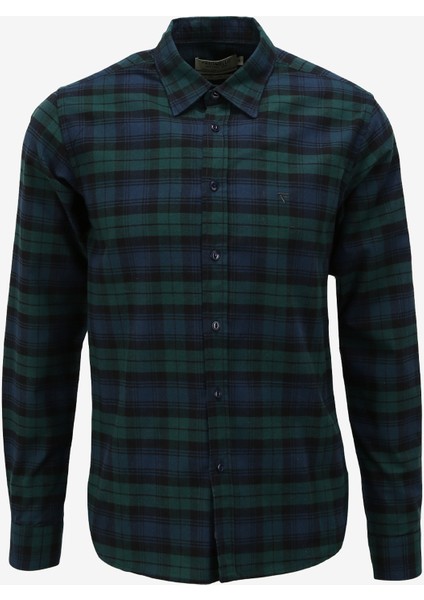 Slim Fit Gömlek Yaka Yeşil Erkek Gömlek FM23W01CT