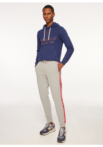 Lastikli Bel Slim Fit Gri Melanj Erkek Eşofman Altı FM23W06PF