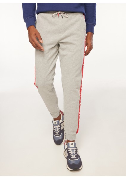 Lastikli Bel Slim Fit Gri Melanj Erkek Eşofman Altı FM23W06PF