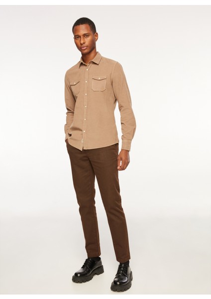 Normal Bel Normal Paça Slim Fit Kahve Erkek Pantolon FM23W20PU