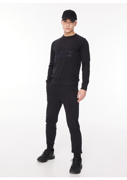 Lastikli Bel Slim Fit Siyah Erkek Eşofman Altı FM23W02PF fiyatları