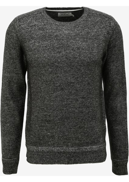 Bisiklet Yaka Slim Fit Siyah Erkek Kazak FM23W37MG